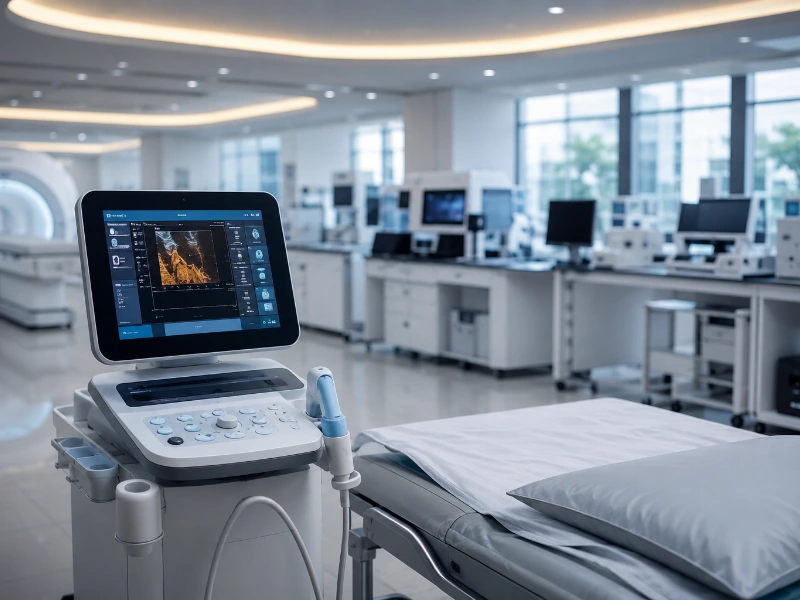 Advanced transient elastography system performing a non-invasive Fibroscan to evaluate liver stiffness and fatty changes