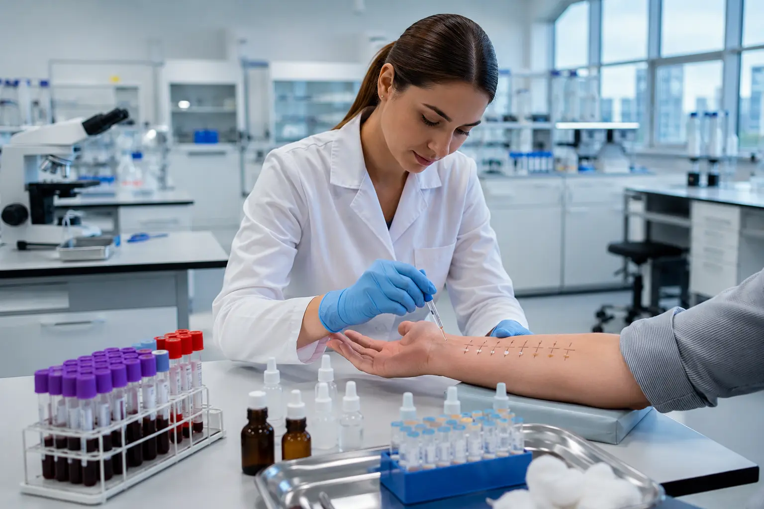 Advanced immunoassay diagnostic system processing comprehensive allergy and IgE antibody panels