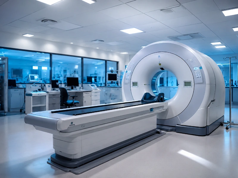 Advanced molecular FDG PET CT scan system performing a high-precision hybrid fusion scan for systemic disease staging