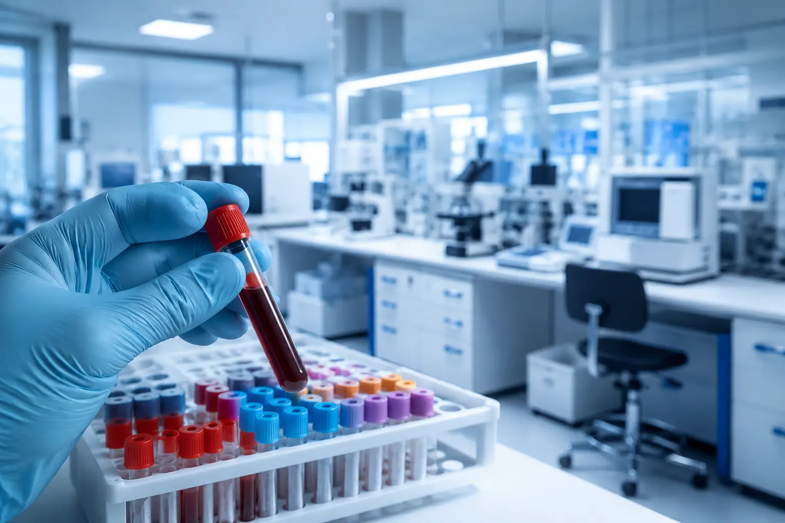 Advanced immunoassay instrument analyzing serum patient samples for Vitamin B12 concentrations