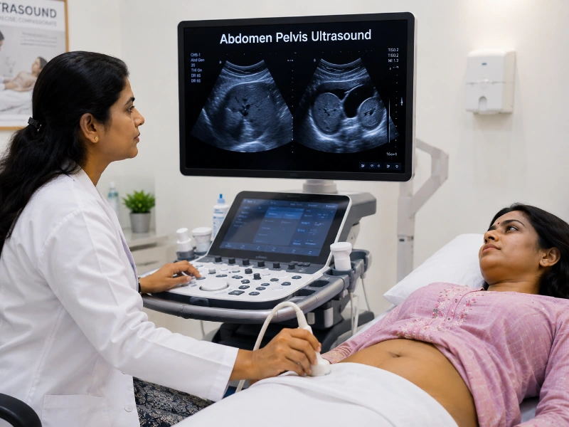 Professional abdomen and pelvis ultrasound imaging at Henotic Diagnostics Kharghar