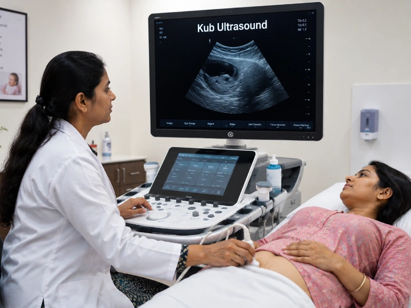 Professional KUB ultrasound imaging at Henotic Diagnostics Kharghar