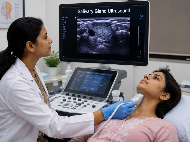Professional salivary gland ultrasound imaging at Henotic Diagnostics Kharghar