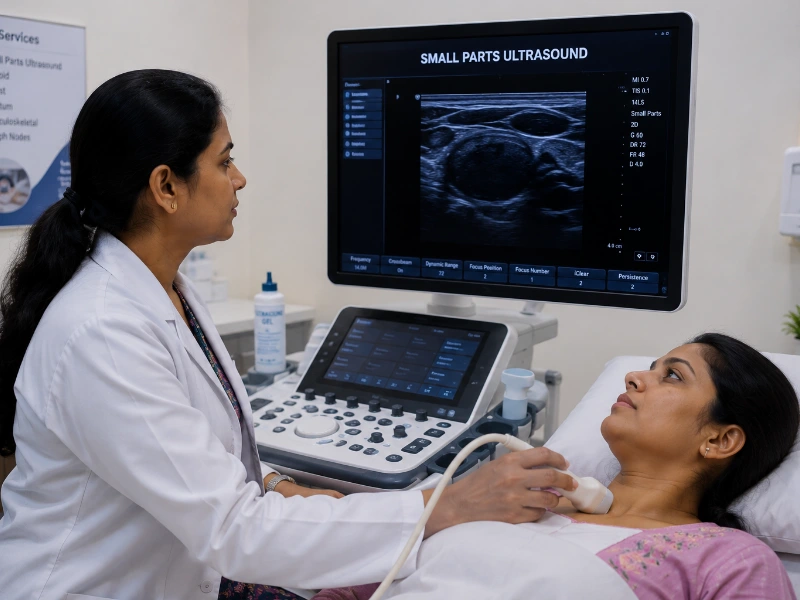 Professional small parts ultrasound imaging at Henotic Diagnostics Kharghar