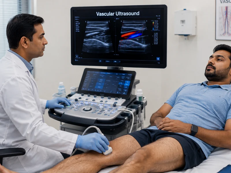 Professional vascular ultrasound imaging at Henotic Diagnostics Kharghar