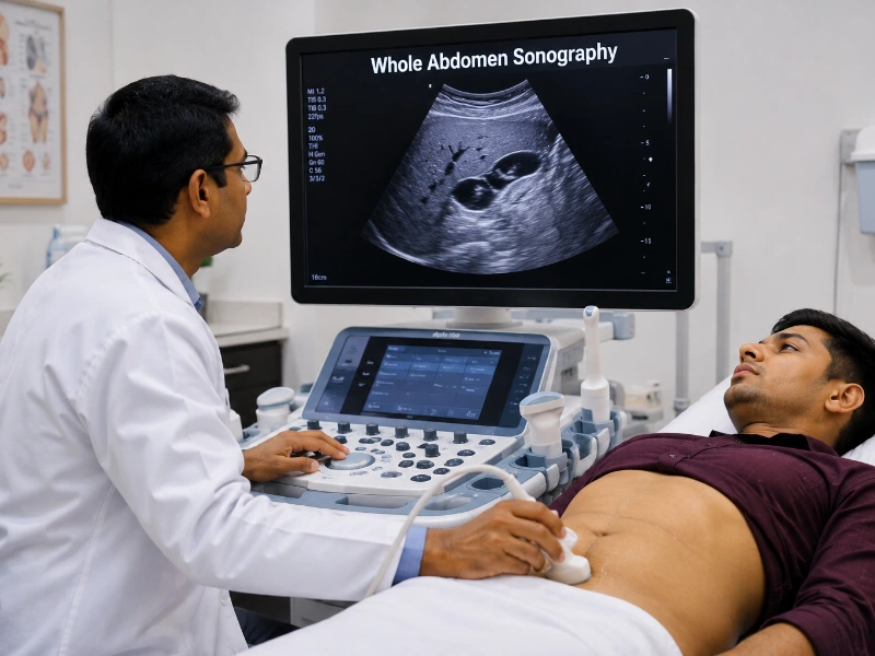 Professional whole abdomen sonography at Henotic Diagnostics Kharghar