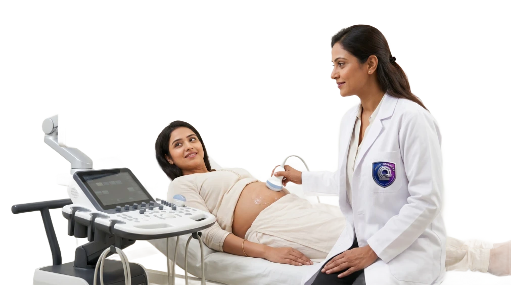 High resolution GE Voluson ultrasound display showing early fetal anatomy