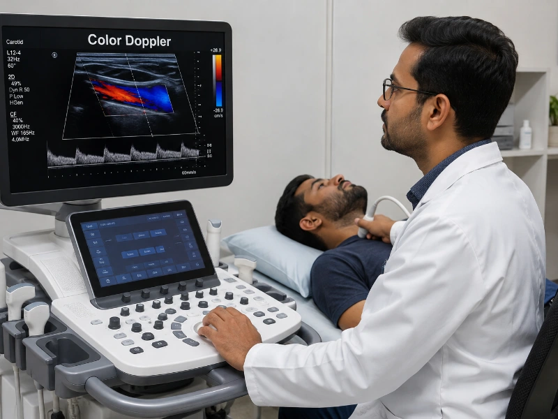 Professional color doppler ultrasound imaging at Henotic Diagnostics Kharghar