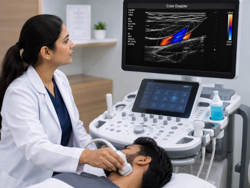 Professional color doppler ultrasound imaging at Henotic Diagnostics Kharghar