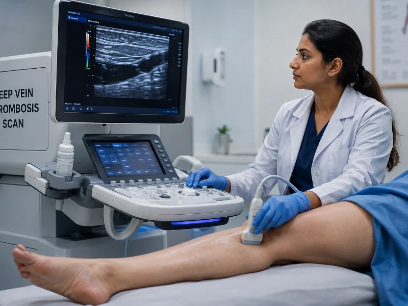 Professional deep vein thrombosis scan imaging at Henotic Diagnostics Kharghar