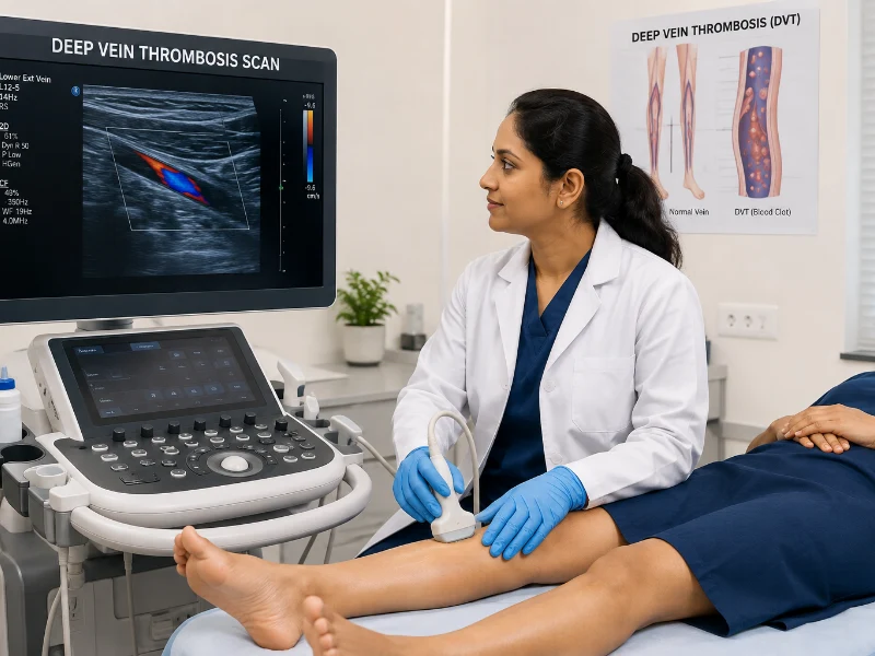 Professional deep vein thrombosis scan imaging at Henotic Diagnostics Kharghar