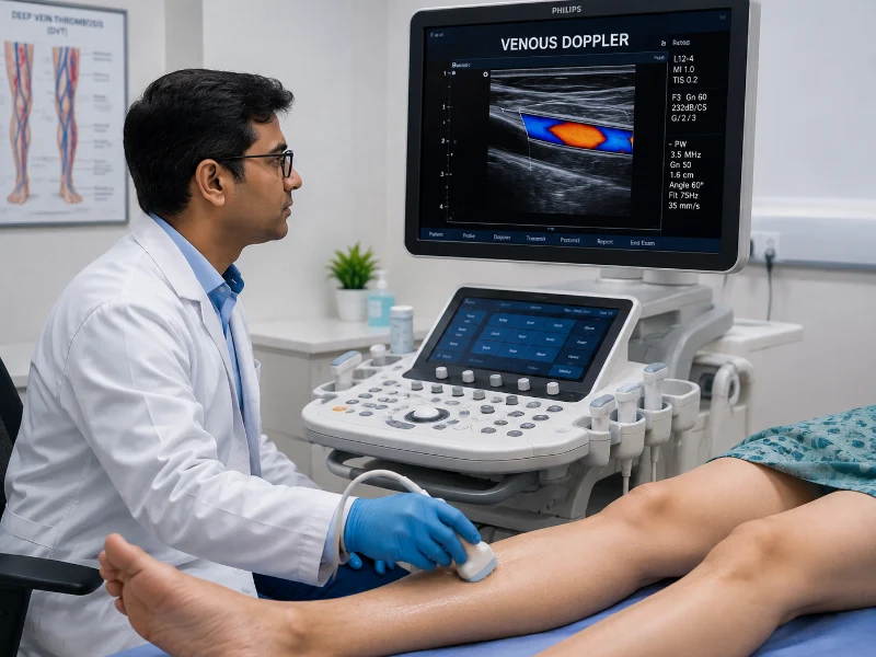 Professional venous doppler ultrasound imaging at Henotic Diagnostics Kharghar