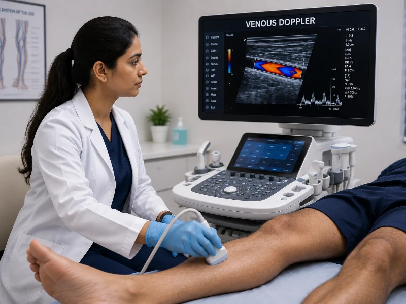 Professional venous doppler ultrasound imaging at Henotic Diagnostics Kharghar